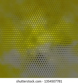 Dark Yellow vector layout with circles. Abstract decorative design in gradient style with bubbles. Design for posters, banners.