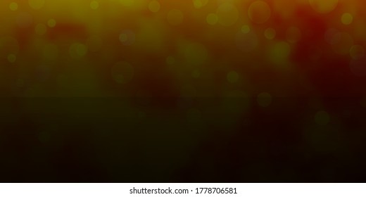 Dark Yellow vector layout with circles. Colorful illustration with gradient dots in nature style. Pattern for business ads.