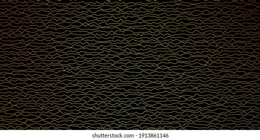 Dark Yellow vector layout with circular arc. Abstract gradient illustration with wry lines. Design for your business promotion.