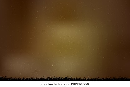 Dark Yellow vector layout with cosmic stars. Shining colored illustration with bright astronomical stars. Pattern for astronomy websites.