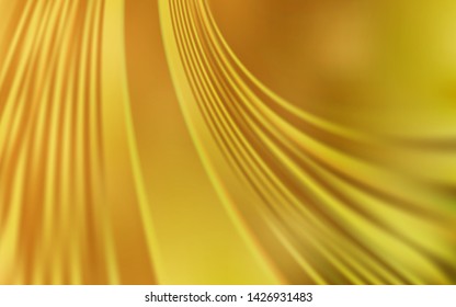 Dark Yellow vector layout with curved lines. Colorful abstract illustration with gradient lines. New composition for your brand book.
