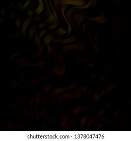 Dark Yellow vector layout with curves. Bright sample with colorful bent lines, shapes. Template for cellphones.