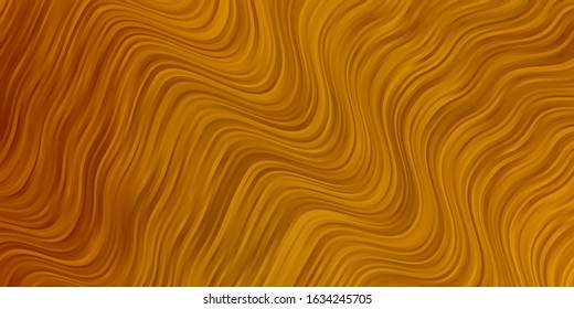 Dark Yellow vector layout with curves. Illustration in halftone style with gradient curves. Design for your business promotion.