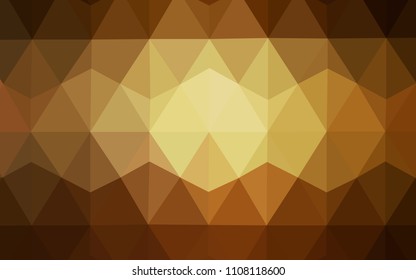 Dark Yellow vector low poly layout. Shining colorful illustration with triangles. New template for your brand book.