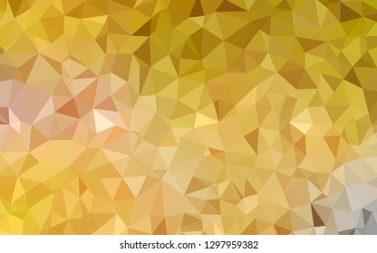 Dark Yellow vector low poly texture. Polygonal abstract illustration with gradient. Triangular pattern for your design.