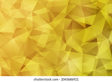 Dark Yellow vector low poly texture. Triangular geometric sample with gradient.  New template for your brand book.