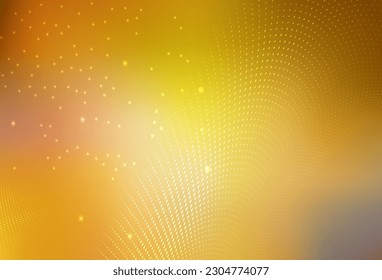 Vector amarillo oscuro Ilustración abstracta moderna con gotas de agua coloridas. Ilustración abstracta brillante con gotas borrosas de lluvia. Diseño sencillo para su sitio web.