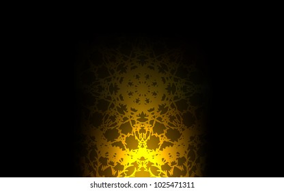 Dark Yellow vector natural abstract background. Glitter abstract illustration with doodles and lines drawn by child. The textured pattern can be used for website.