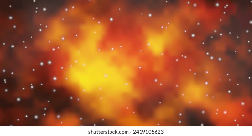 Dark Yellow vector pattern with abstract stars. Blur decorative design in simple style with stars. Pattern for new year ad, booklets.