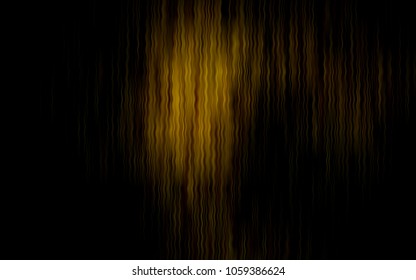 Dark Yellow vector pattern with bent ribbons. Blurred geometric sample with gradient bubbles.  The best blurred design for your business.
