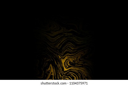 Dark Yellow vector pattern with bent lines. Blurred geometric sample with gradient bubbles.  A new texture for your  ad, booklets, leaflets.