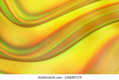 Dark Yellow vector pattern with bent ribbons. An elegant bright illustration with gradient. A new texture for your  ad, booklets, leaflets.