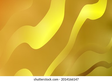 Dark Yellow vector pattern with bent lines. Brand new colorful illustration in curved style. Best design for your business.