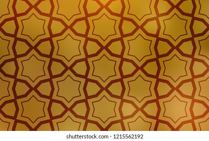 Dark Yellow vector pattern with christmas stars. Glitter abstract illustration with colored stars. Best design for your ad, poster, banner.