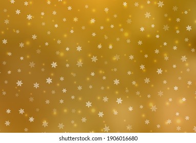 Dark Yellow vector pattern in Christmas style. A Smart Illustration with gradient Christmas elements. Template for lettering, typography.