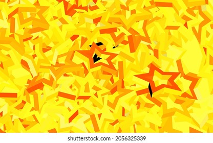 Patrón vector amarillo oscuro con estrellas navideñas. Ilustración de colores brillantes con estrellas. Diseño inteligente para su anuncio comercial.
