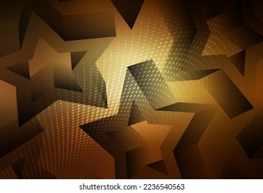 Dark Yellow vector pattern with christmas stars. Decorative shining illustration with stars on abstract template. Smart design for your business advert.