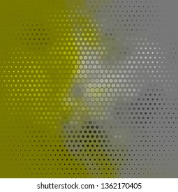 Dark Yellow vector pattern with circles. Colorful illustration with gradient dots in nature style. Design for your commercials.