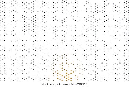 Dark Yellow vector pattern with colored spheres. Geometric sample of repeating circles on white background in halftone style.
