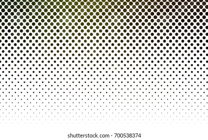 Dark Yellow vector pattern with colored spheres. Geometric sample of repeating circles on white background in halftone style.