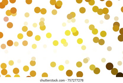 Dark Yellow vector pattern with colored spheres. Geometric sample of repeating circles on white background in halftone style.