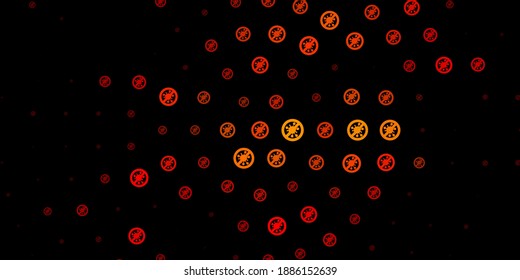 Dark Yellow vector pattern with coronavirus elements. Smart illustration with covid signs in decorative style. Simple design against epidemic information.