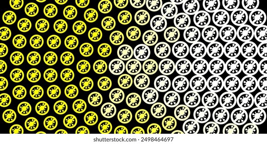 Dark Yellow vector pattern with coronavirus elements. Smart illustration with covid signs in decorative style. Simple drawing against danger fever.