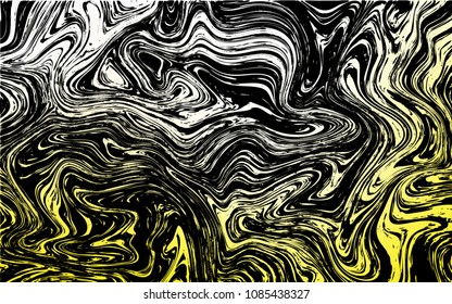 Dark Yellow vector pattern with curved circles. Brand-new colored illustration in marble style with gradient. Textured wave pattern for backgrounds.