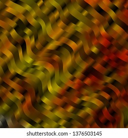 Dark Yellow vector pattern with curved lines. Illustration in halftone style with gradient curves. Pattern for ads, commercials.