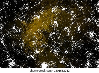 Dark Yellow vector pattern with curved lines. Modern gradient abstract illustration with bandy lines. The best colorful design for your business.
