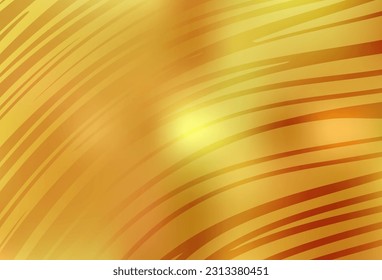 Dark Yellow vector pattern with curved lines. Glitter abstract illustration with wry lines. Texture for booklets, leaflets.