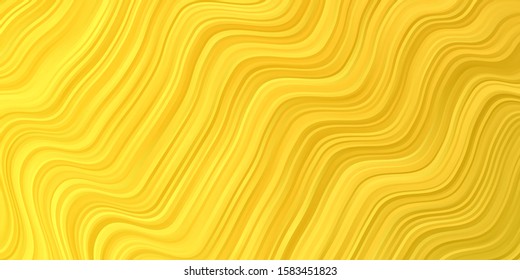Dark Yellow vector pattern with curves. Colorful illustration with curved lines. Pattern for websites, landing pages.