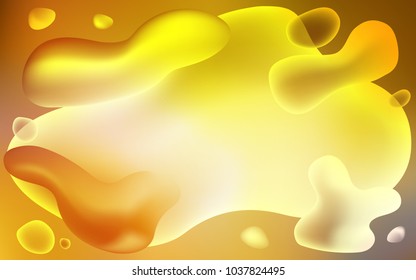 Dark Yellow vector pattern with lines, ovals. A sample with blurred bubble shapes. The elegant pattern for brand book.