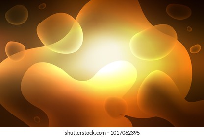 Dark Yellow vector pattern with liquid shapes. Shining illustration, which consist of blurred lines, circles. Memphis design for your web site.