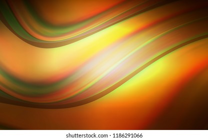 Dark Yellow vector pattern with liquid shapes. Shining crooked illustration in marble style. A completely new memphis design for your business.