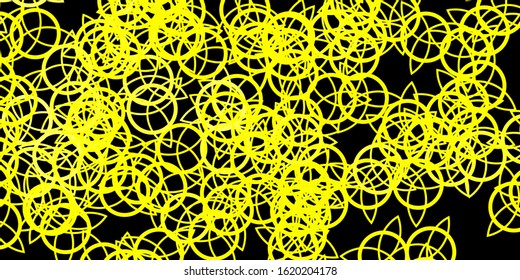 Dark Yellow vector pattern with magic elements. Retro design in abstract style with witchcraft forms. Simple base for your occult design.