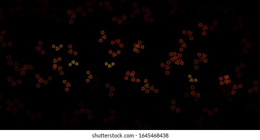 Dark Yellow vector pattern with magic elements. Retro design in abstract style with witchcraft forms. Simple base for your occult design.