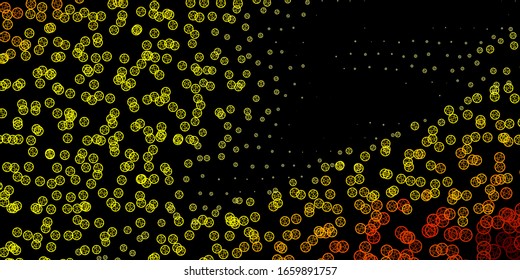 Dark Yellow vector pattern with magic elements. Retro design in abstract style with witchcraft forms. Background for esoteric, mystic designs.