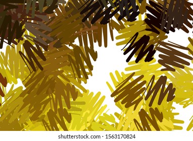 Dark Yellow vector pattern with sharp lines. Lines on blurred abstract background with gradient. Pattern for ads, posters, banners.