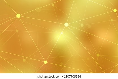 Dark Yellow vector pattern with spheres, triangles. Modern abstract colorful illustration with spheres and lines. Pattern can be used for ads, leaflets.