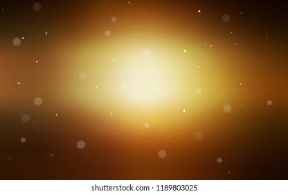 Dark Yellow vector pattern with spheres. Modern abstract illustration with colorful water drops. Pattern can be used for futuristic ad, booklets.