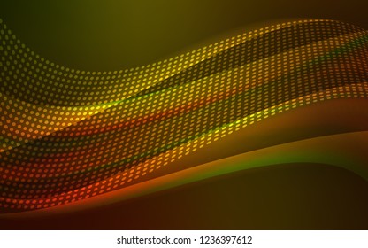 Dark Yellow vector pattern with spheres, triangles. Decorative design in abstract style with triangle structure. Trendy design for wallpaper, fabric makers.