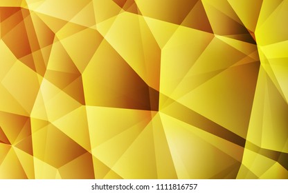 Dark Yellow vector polygon abstract backdrop. Shining colorful illustration with triangles. Brand new style for your business design.