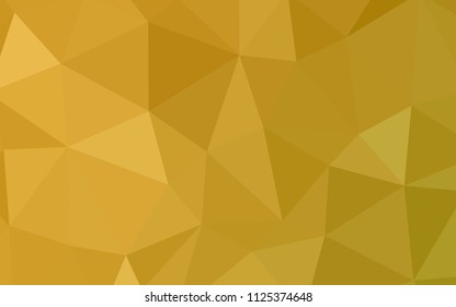 Dark Yellow vector polygon abstract background. Shining polygonal illustration, which consist of triangles. A new texture for your web site.