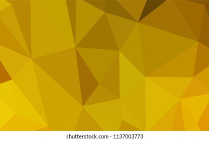 Dark Yellow vector polygon abstract background. Triangular geometric sample with gradient.  Completely new template for your banner.