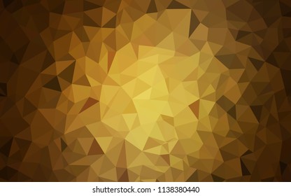 Dark Yellow vector polygon abstract backdrop. Colorful abstract illustration with triangles. Brand new style for your business design.