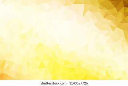 Dark Yellow vector polygon abstract background. A completely new color illustration in a polygonal style. Best triangular design for your business.