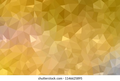 Dark Yellow vector polygon abstract background. Shining polygonal illustration, which consist of triangles. Completely new template for your banner.