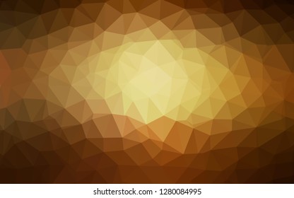 Dark Yellow vector polygon abstract backdrop. Colorful abstract illustration with triangles. Triangular pattern for your design.