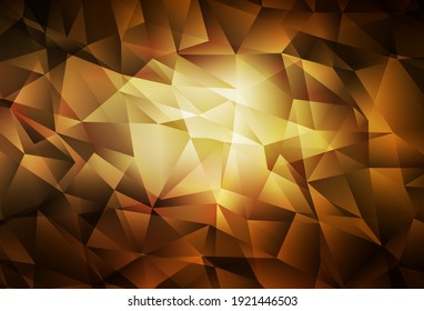 Dark Yellow vector polygon abstract layout. A sample with polygonal shapes. Polygonal design for your web site.